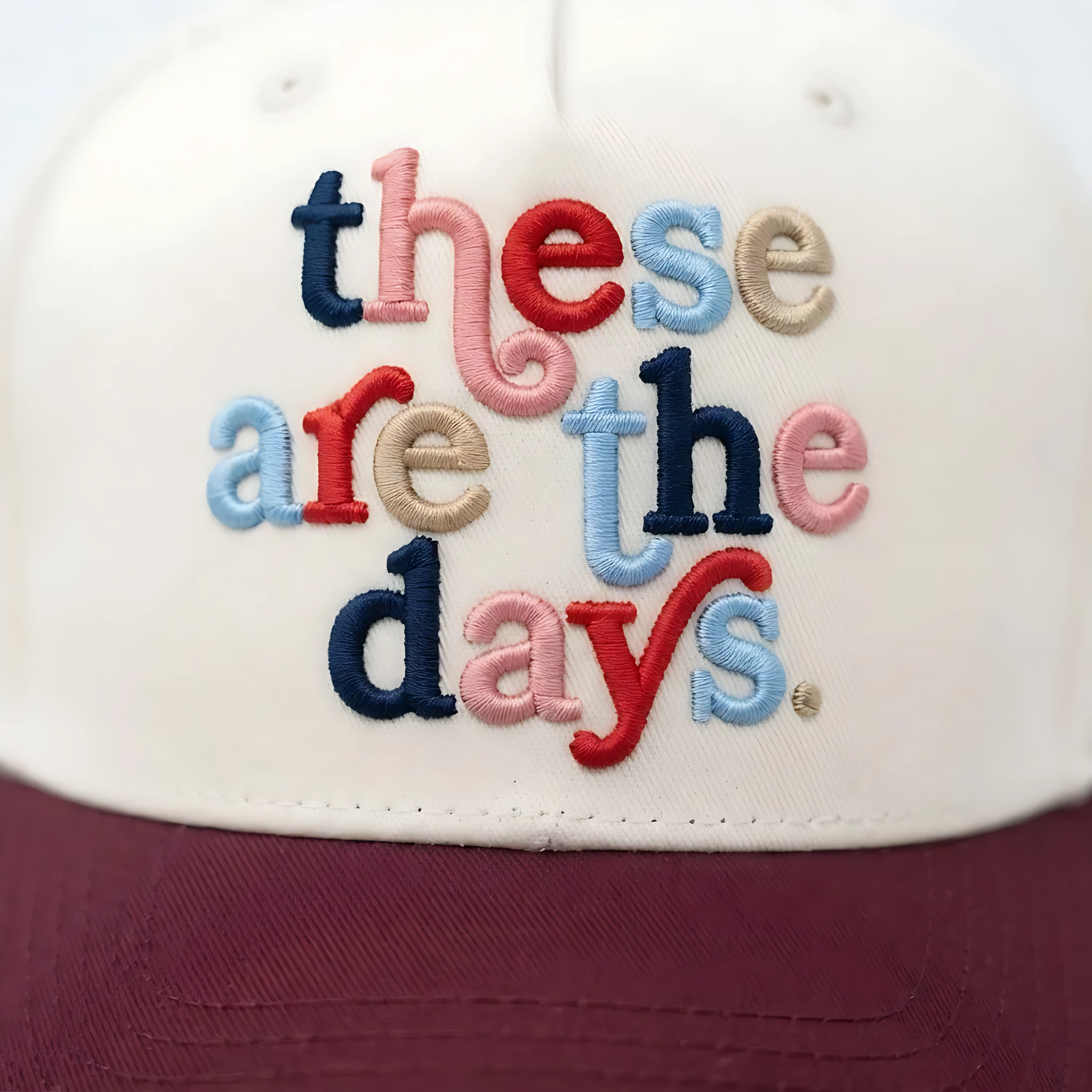 These Are The Days 3D Embroidered Pre-Curved Visor, Baseball Cap, Game Day Gift, Sports Headwear