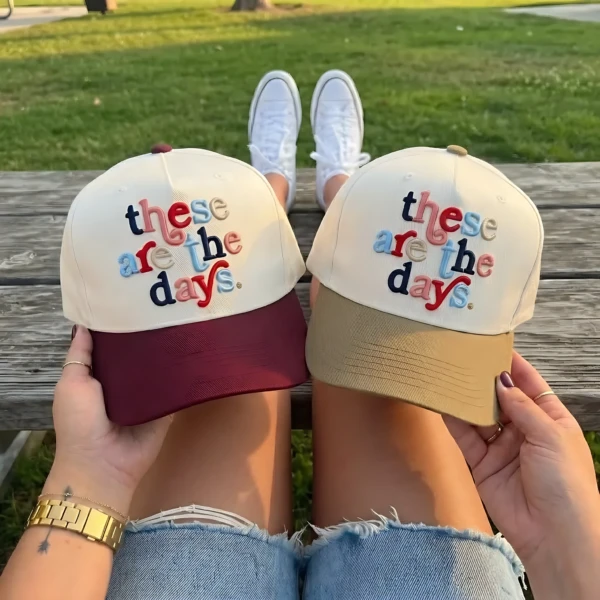 These Are The Days 3D Embroidered Pre-Curved Visor, Baseball Cap, Game Day Gift, Sports Headwear