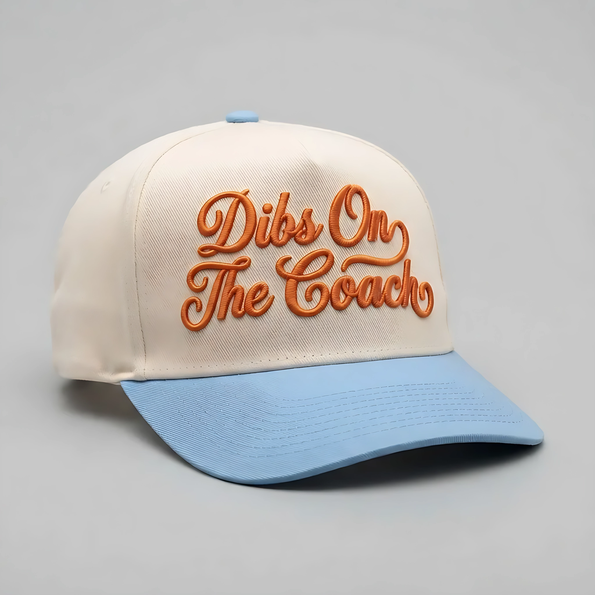 Dibs On The Coach 3D Puff Embroidered Baseball Cap, Coach Wife Gift, Sports Hat