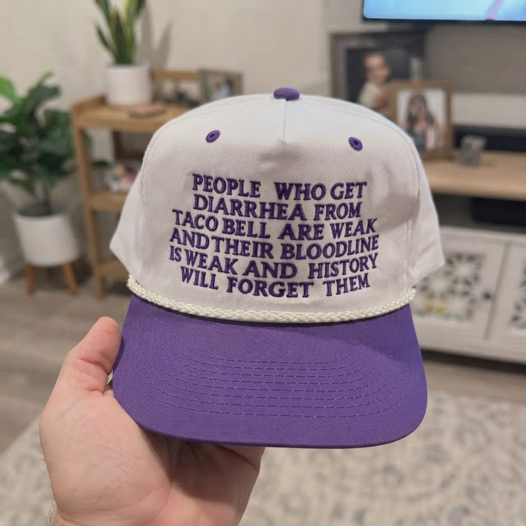 Diarrhea From Taco Bell, Baseball Hat, Snapback, Funny Gag Gift, Funny Meme Hat