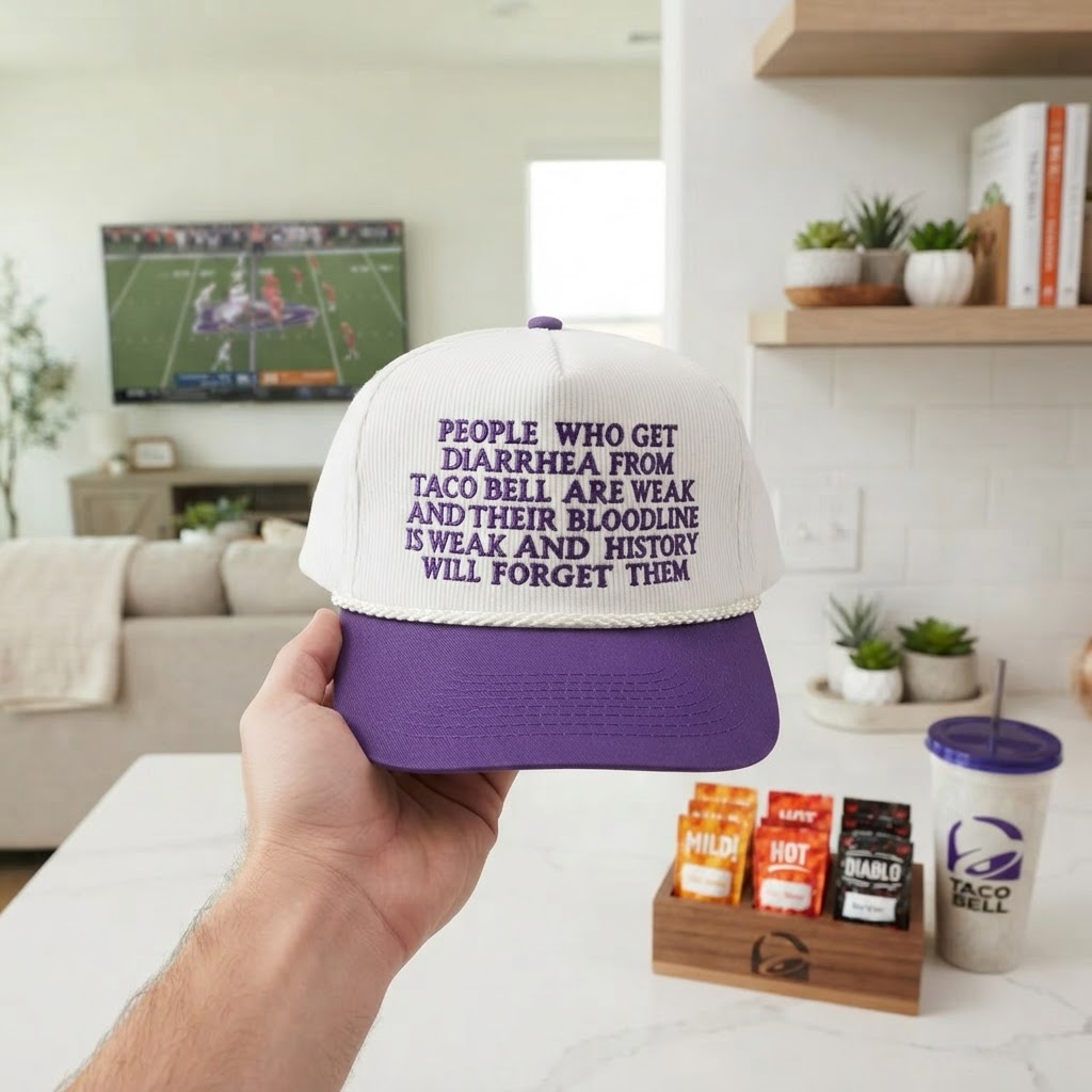Diarrhea From Taco Bell, Baseball Hat, Snapback, Funny Gag Gift, Funny Meme Hat