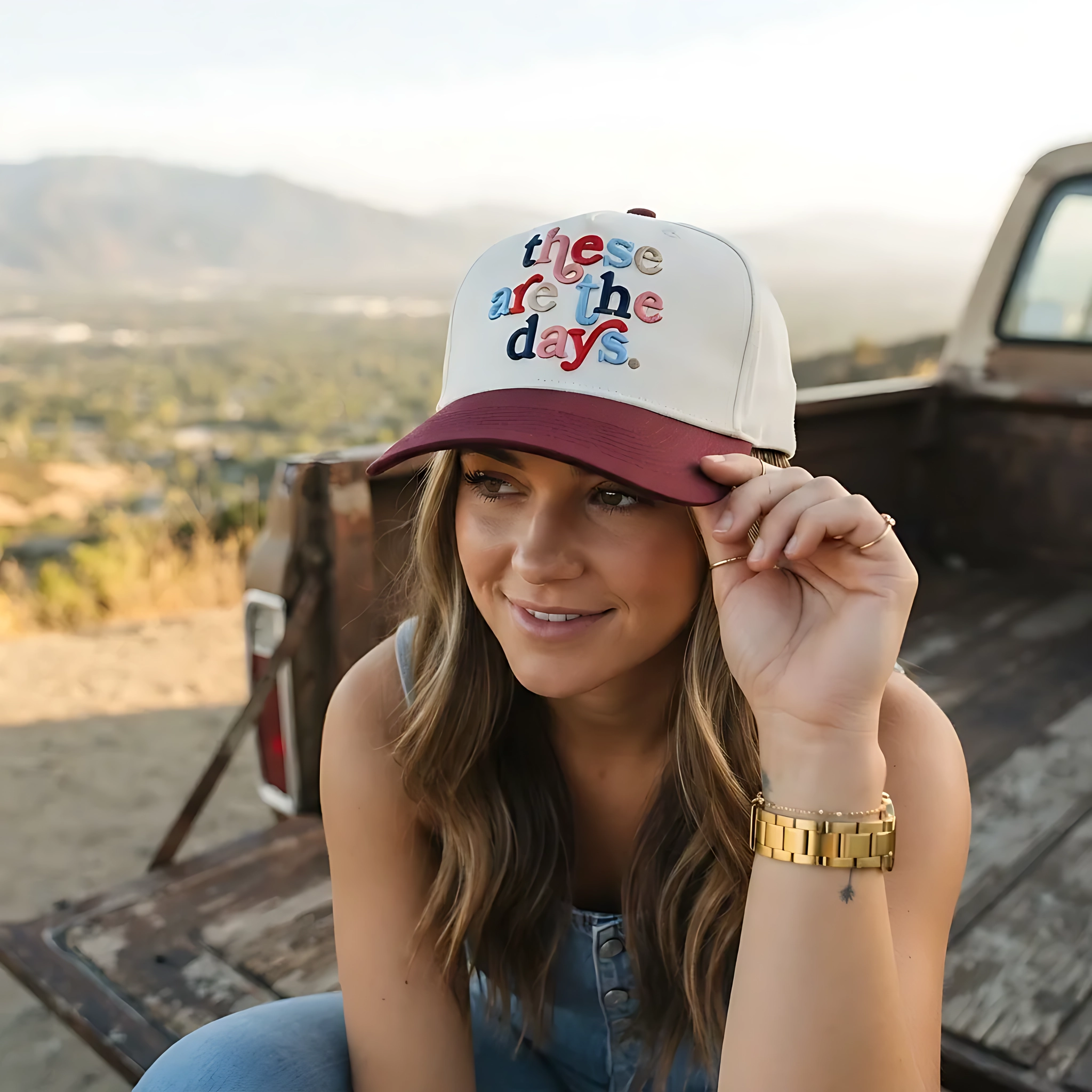 These Are The Days 3D Embroidered Pre-Curved Visor, Baseball Cap, Game Day Gift, Sports Headwear