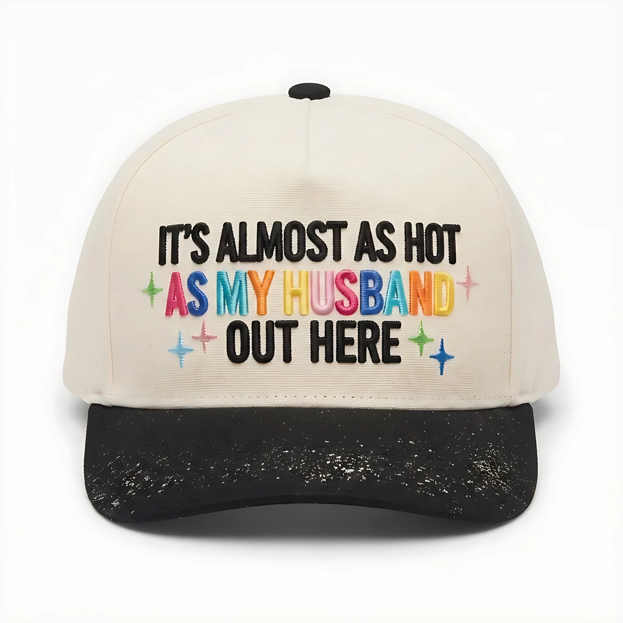It’s Almost As Hot As My Husband 3D Embroidery, 5-Panel Baseball Cap, Honeymoon Gift, Wife Sun Hat