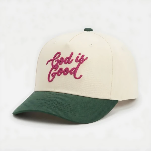 God Is Good Puff Embroidered Two Tone Baseball Cap, Custom Faith Gift, Christian Apparel