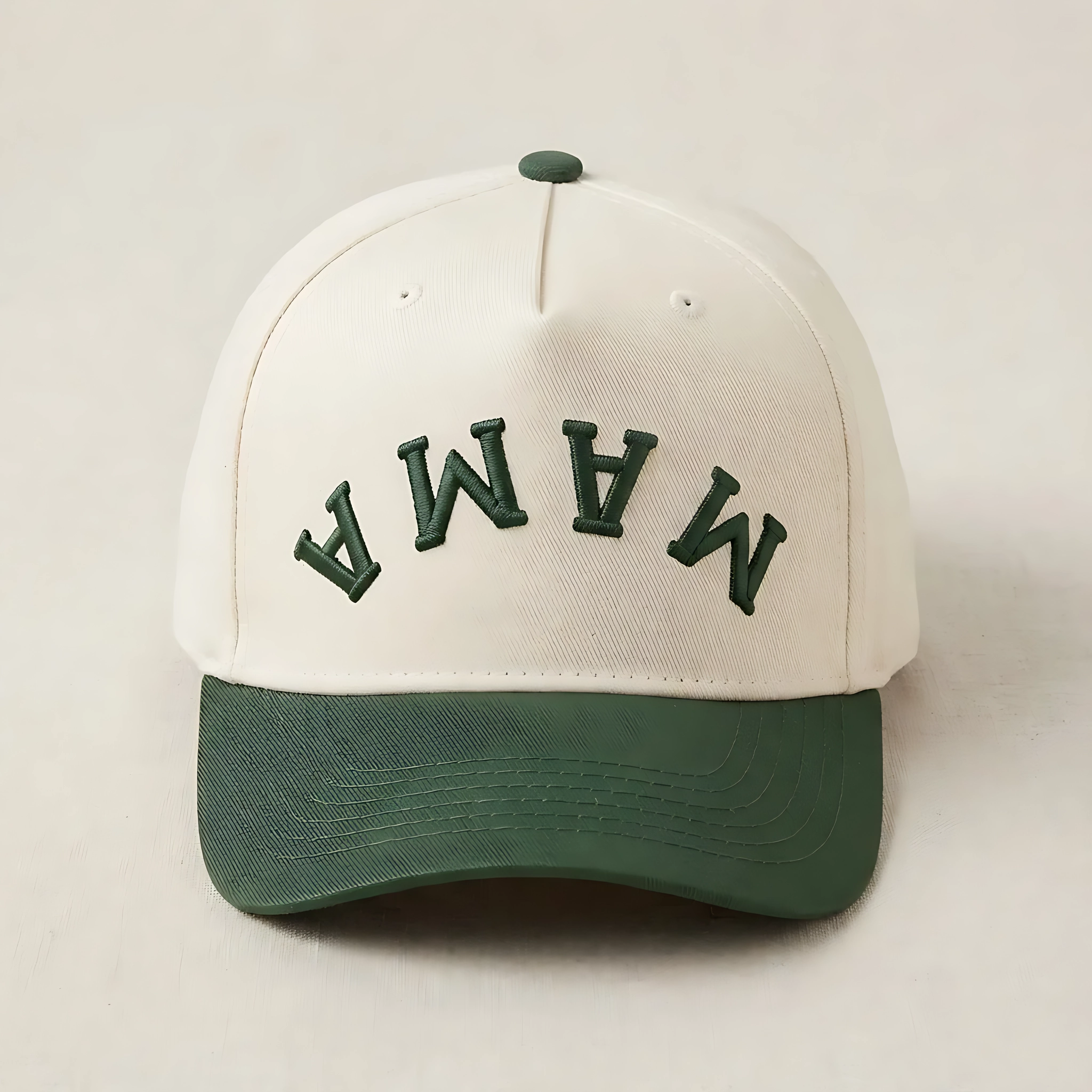 Puff Embroidered Mama Contrast Brim, 5-Panel Baseball Cap, Mothers Day Gift For Mom, Neutral Hat