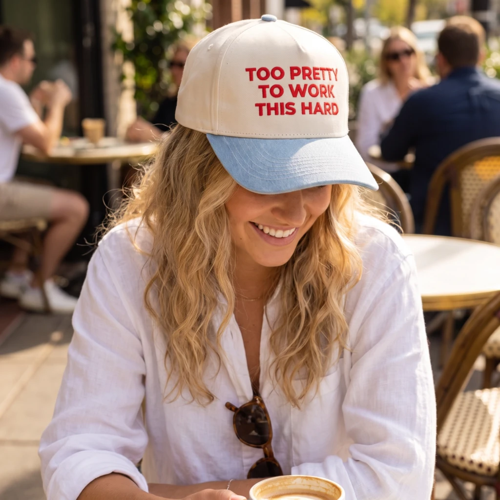 Too Pretty To Work This Hard, Baseball Hat, Trucker Hat, Daily Wear, Slogan Hat