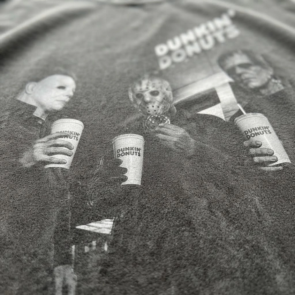 Michael And Jason Dunkin Print Design, Comfort Colors Tee, Halloween Black