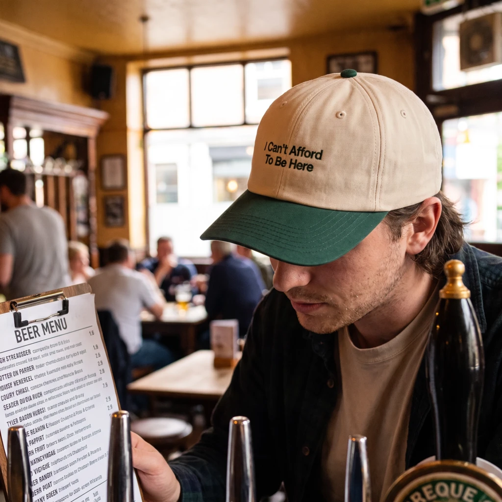 I Can’t Afford To Be Here, Baseball Hat, Trucker Cap, Everyday Wear, Funny Hat