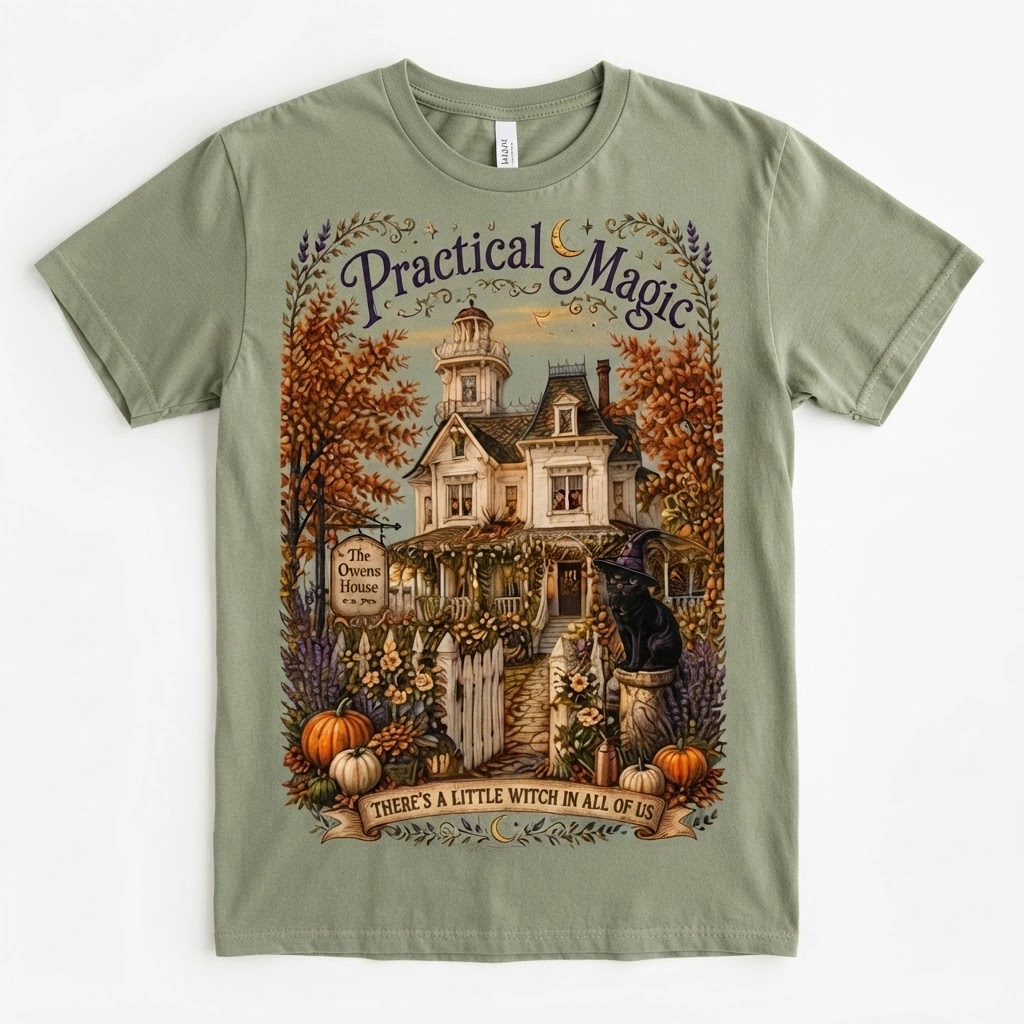 Practical Magic Owens House Cottage Graphic, Vintage Tee, Cozy Witchy Top