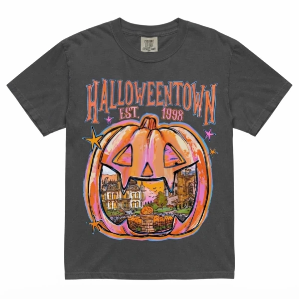 Halloweentown Pumpkin Graphic Retro Design, T-Shirt, Spooky Season Pepper