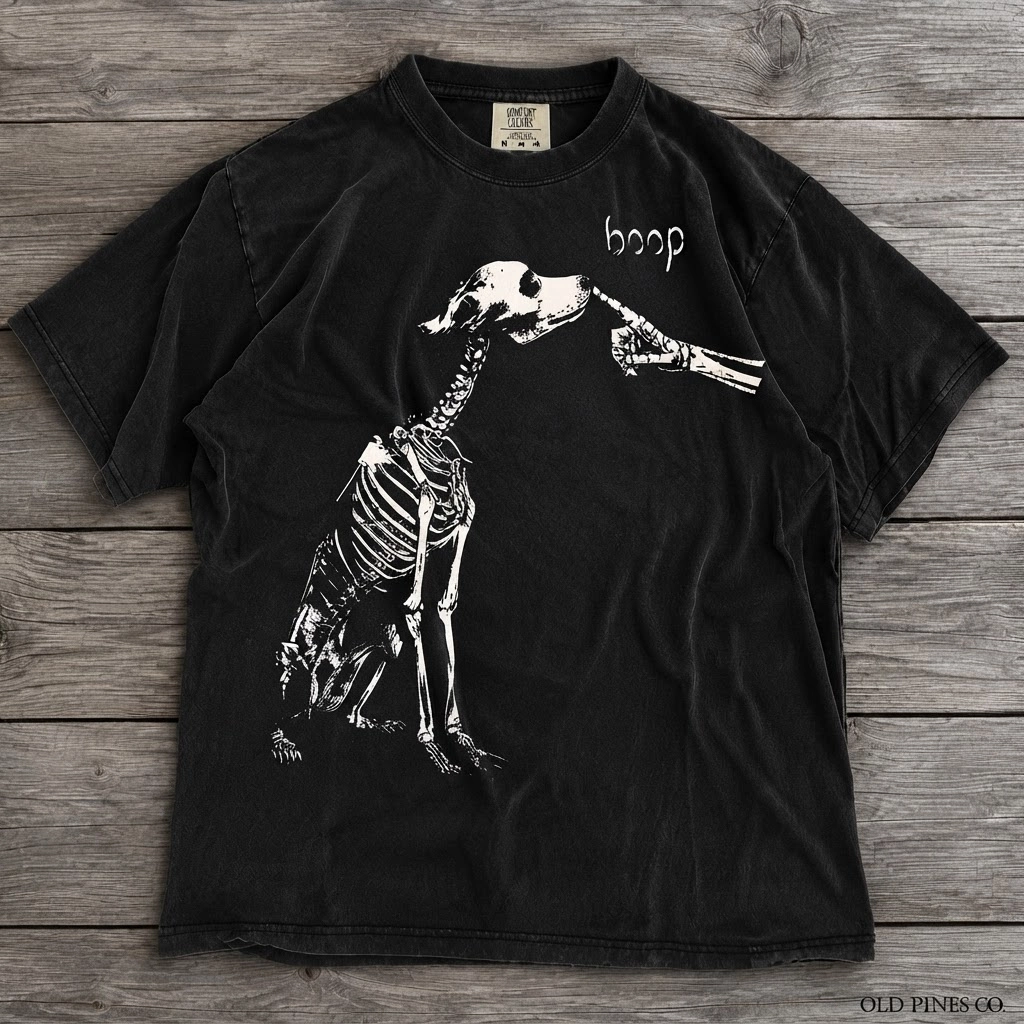 Boop Dog Skeleton Print Spooky Shirt, Comfort Colors Tee, Pepper Dog Mom Gift