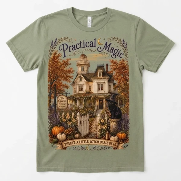 Practical Magic Owens House Cottage Graphic, Vintage Tee, Cozy Witchy Top