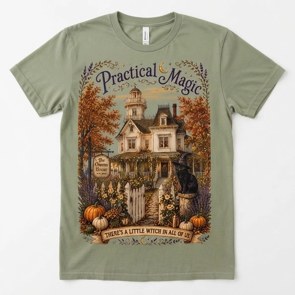 Practical Magic Owens House Cottage Graphic, Vintage Tee, Cozy Witchy Top