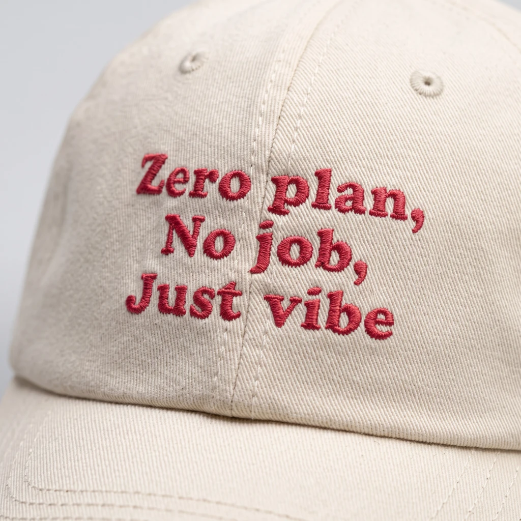 Zero Plan No Job Just Vibe, Baseball Hat, Dad Cap, Casual Wear, Funny Hat