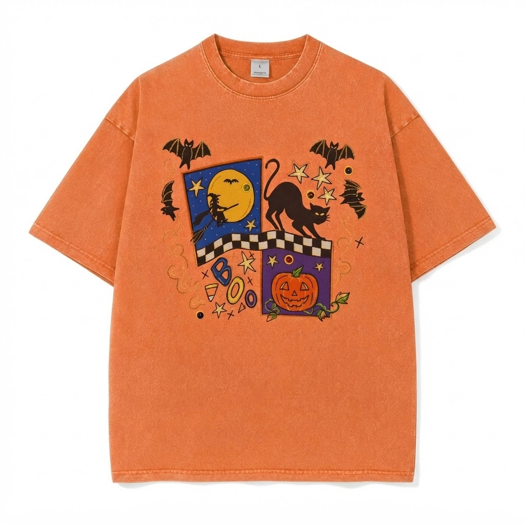 Retro Halloween Black Cat Graphic Tee, Crewneck Sweatshirt, Spooky Fall Gift