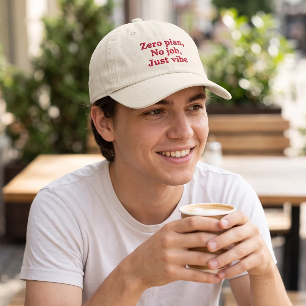 Zero Plan No Job Just Vibe, Baseball Hat, Dad Cap, Casual Wear, Funny Hat