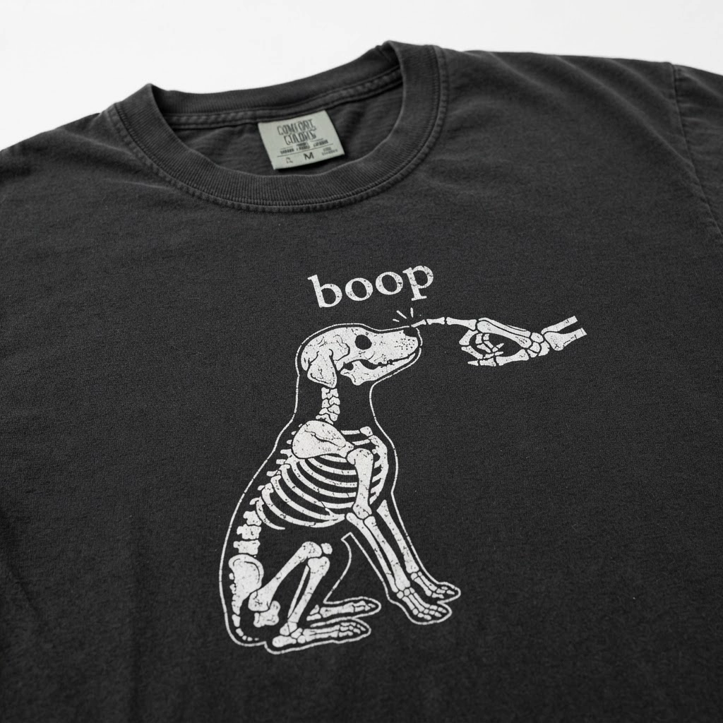 Boop Dog Skeleton Print Spooky Shirt, Comfort Colors Tee, Pepper Dog Mom Gift