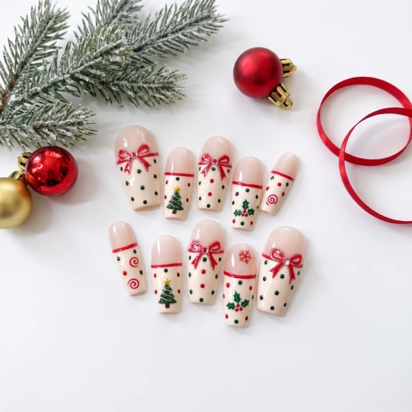 Red Bow And Tree Polka Dot Art, Short Coffin Press On Nails, Christmas Party