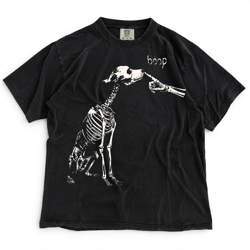 Boop Dog Skeleton Print Spooky Shirt, Comfort Colors Tee, Pepper Dog Mom Gift
