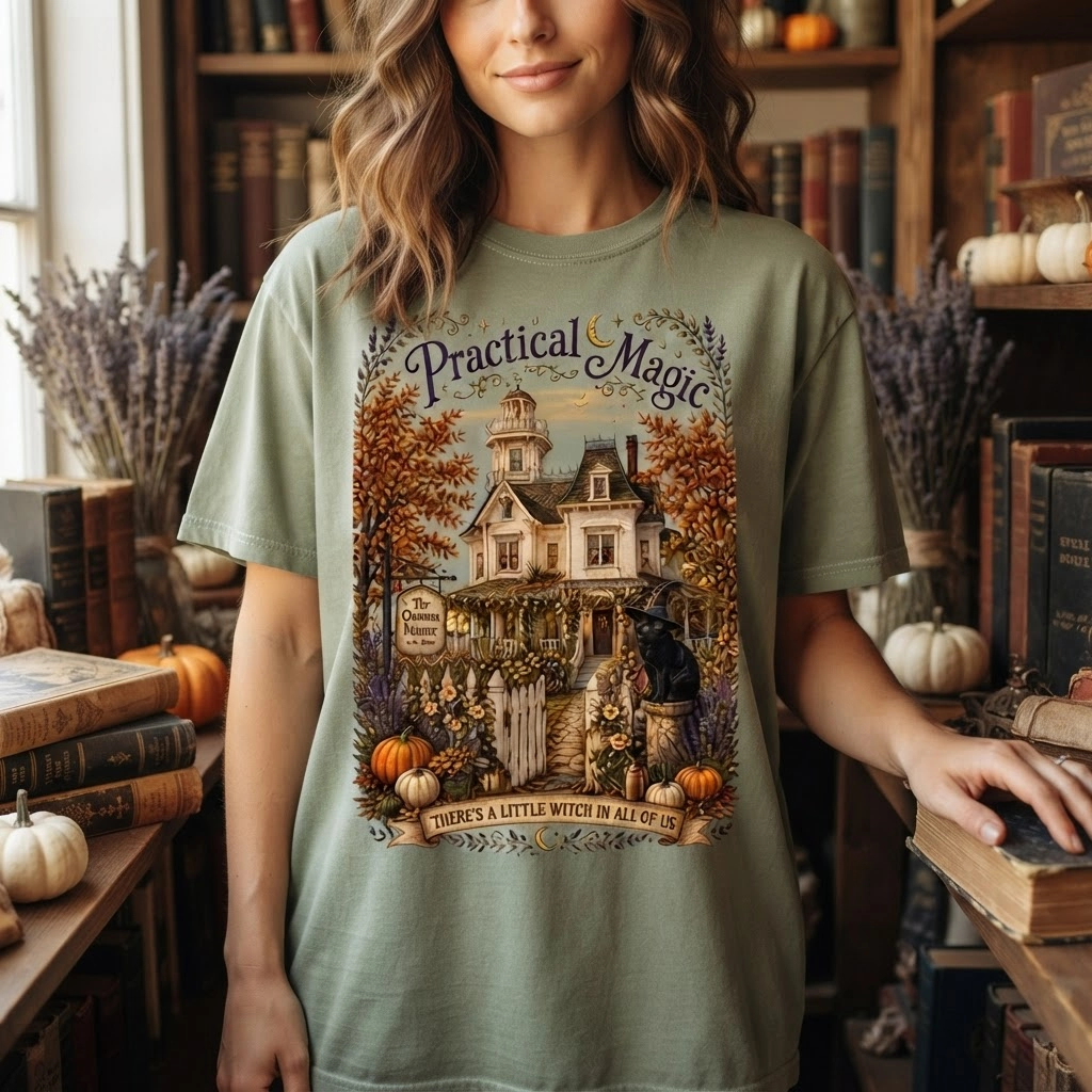 Practical Magic Owens House Cottage Graphic, Vintage Tee, Cozy Witchy Top