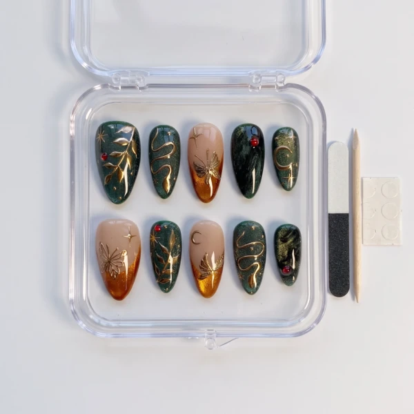 Green And Orange Snake Butterfly Art, Almond Press On Nails, Gothic Event